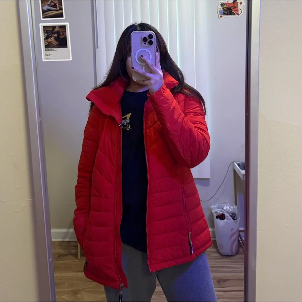 Red Tommy Hilfiger Puffer Jacket - Picture 5 of 9